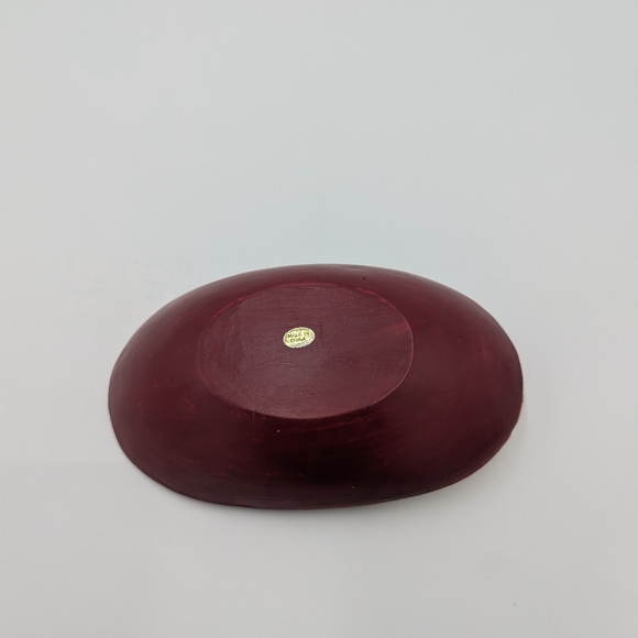 Vintage Christmas Santa Claus Candy Dish Rustic Holiday Decor Folk Art Oval - Picture 6 of 9